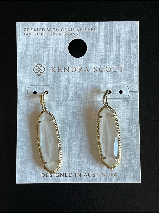 Kendra Scott Jewelry - Kendra Scott Rayne Gold Drop Earrings with White Shell
